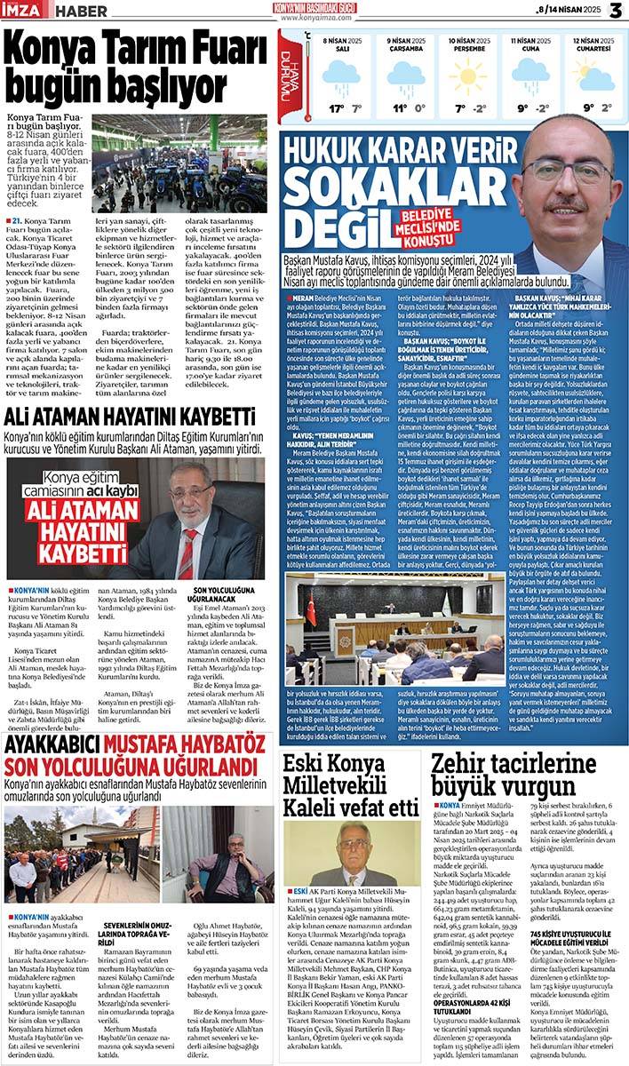 Konya İmza E-GAZETE (8 /14 Nisan 2025) 3