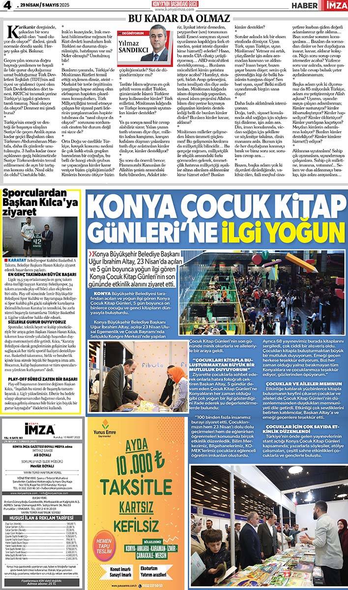 Konya İmza E-GAZETE 29 Nisan / 5 Mayıs 2025 4