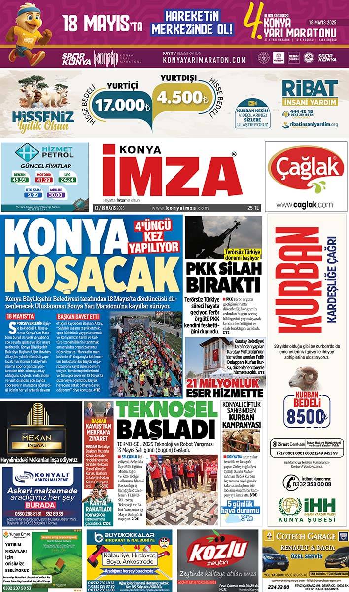 Konya İmza E-GAZETE (13 / 19 Mayıs 2025) 1