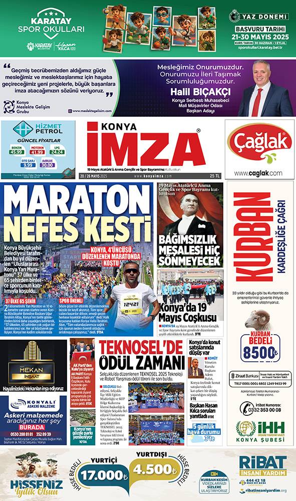 Konya İmza E-GAZETE (20 / 26 Mayıs 2025) 1