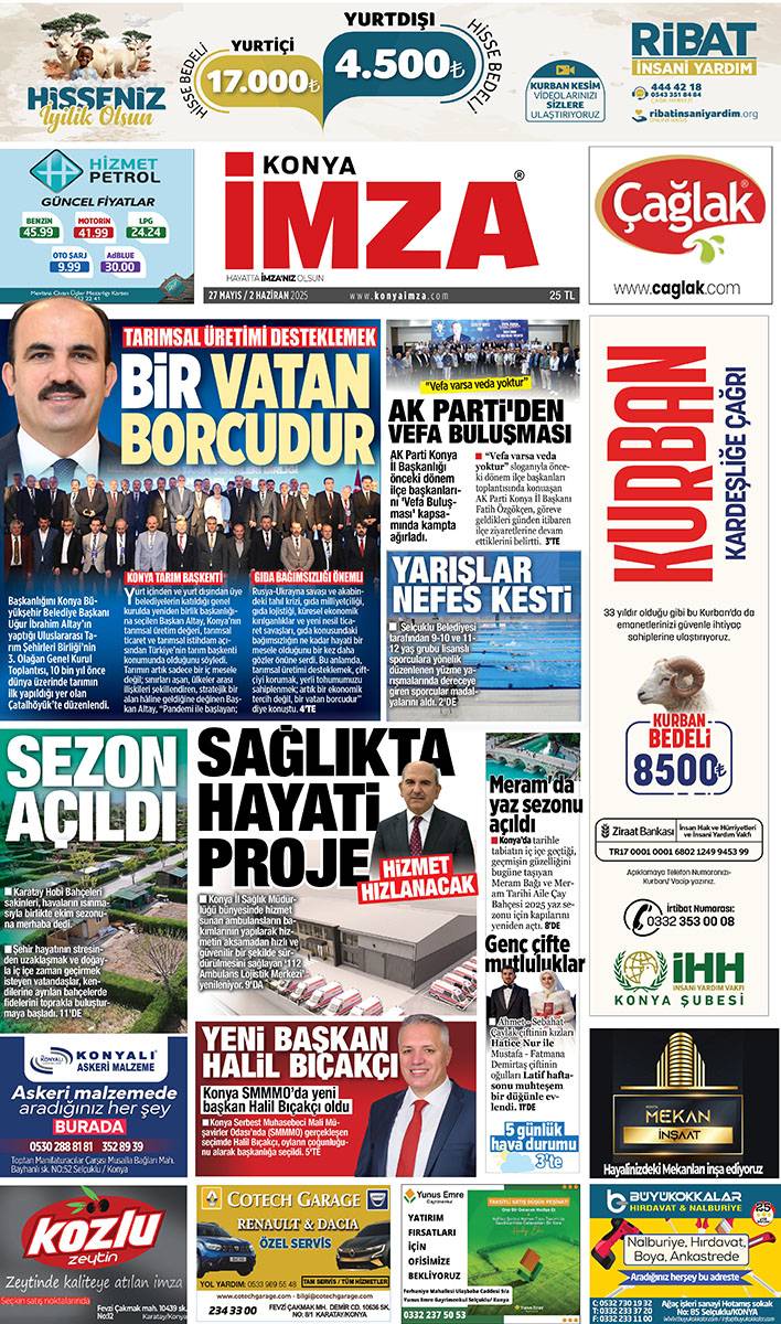 Konya İmza E-GAZETE (27 Mayıs / 2 Haziran 2025) 1