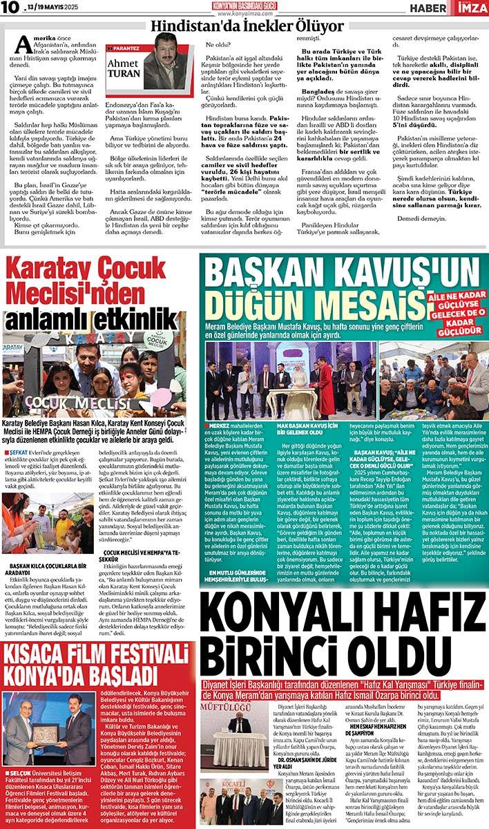 Konya İmza E-GAZETE (13 / 19 Mayıs 2025) 10