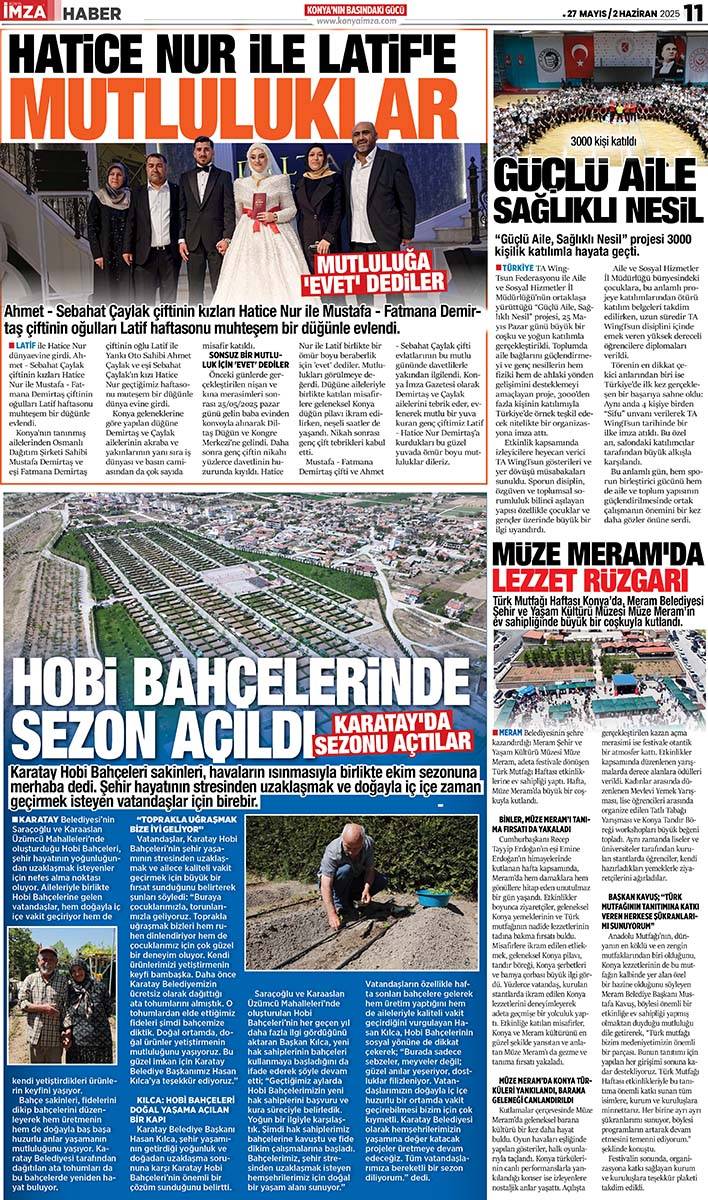 Konya İmza E-GAZETE (27 Mayıs / 2 Haziran 2025) 11