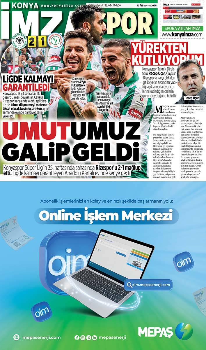 Konya İmza E-GAZETE (13 / 19 Mayıs 2025) 12