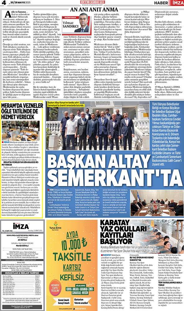 Konya İmza E-GAZETE (20 / 26 Mayıs 2025) 4