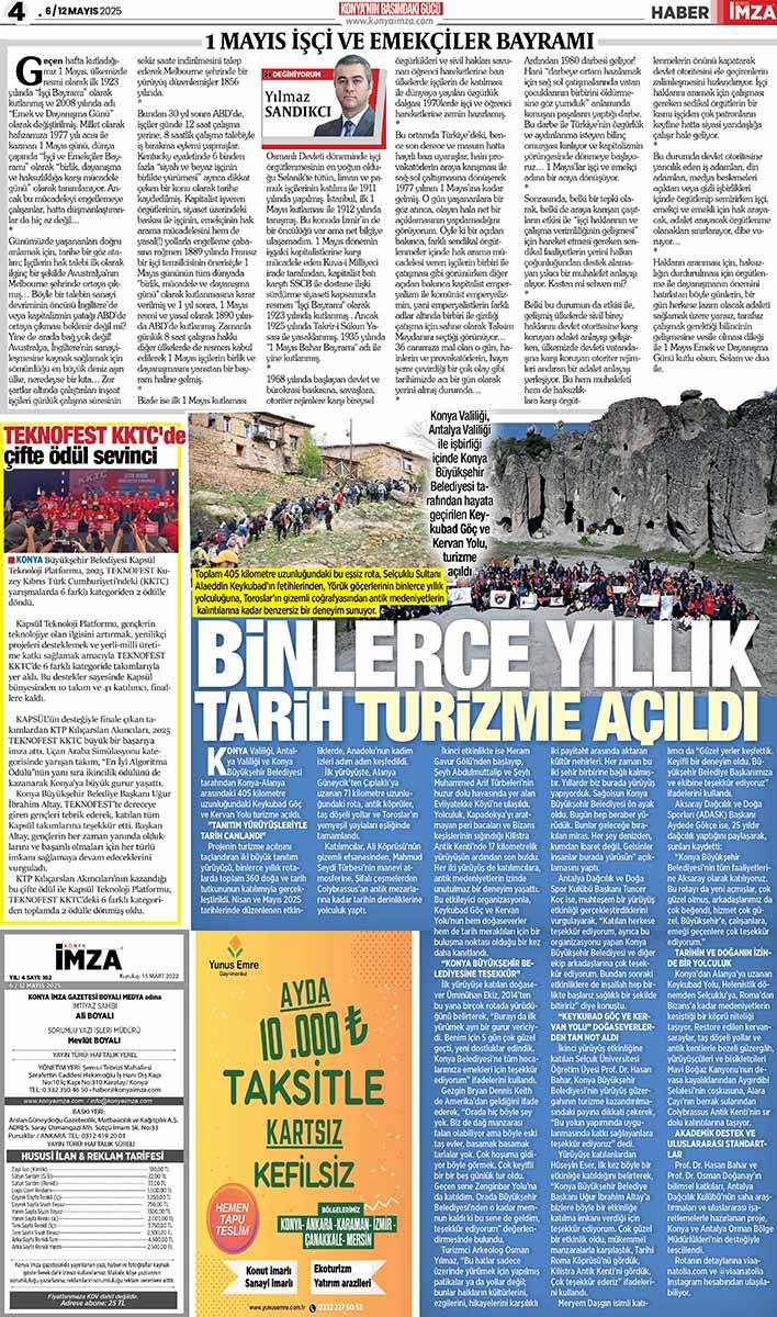 Konya İmza E-GAZETE (6 / 12 Mayıs 2025) 4