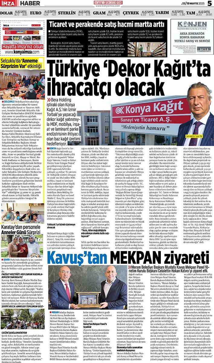 Konya İmza E-GAZETE (13 / 19 Mayıs 2025) 5