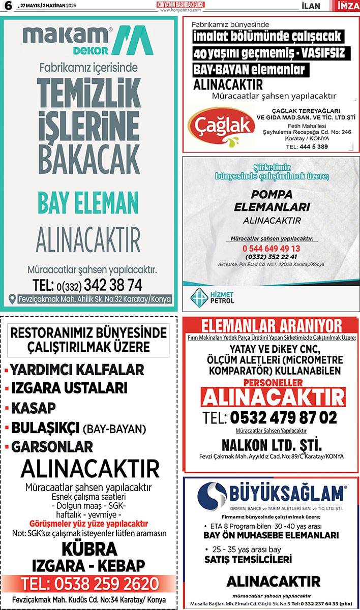 Konya İmza E-GAZETE (27 Mayıs / 2 Haziran 2025) 6