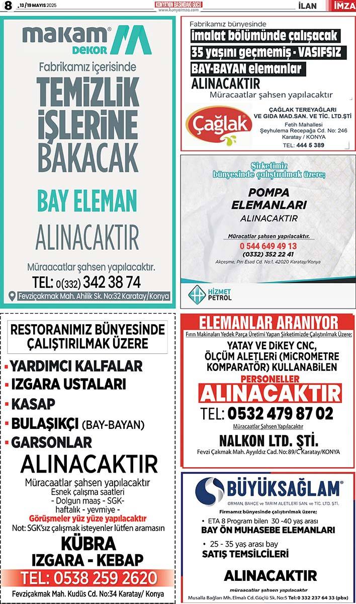 Konya İmza E-GAZETE (13 / 19 Mayıs 2025) 6