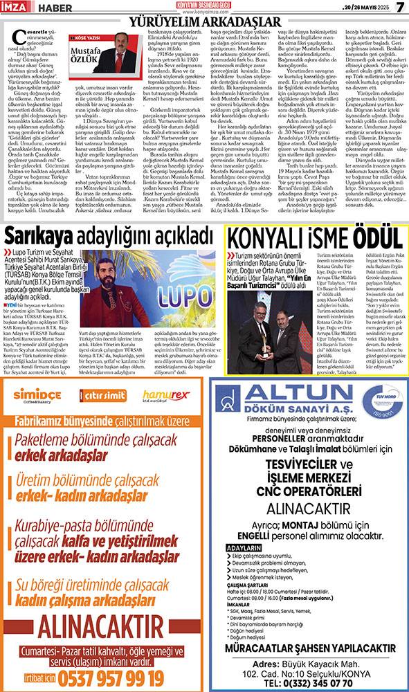 Konya İmza E-GAZETE (20 / 26 Mayıs 2025) 7
