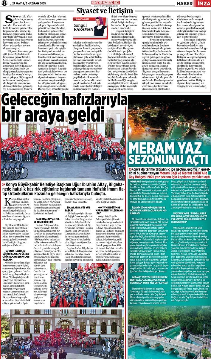 Konya İmza E-GAZETE (27 Mayıs / 2 Haziran 2025) 8