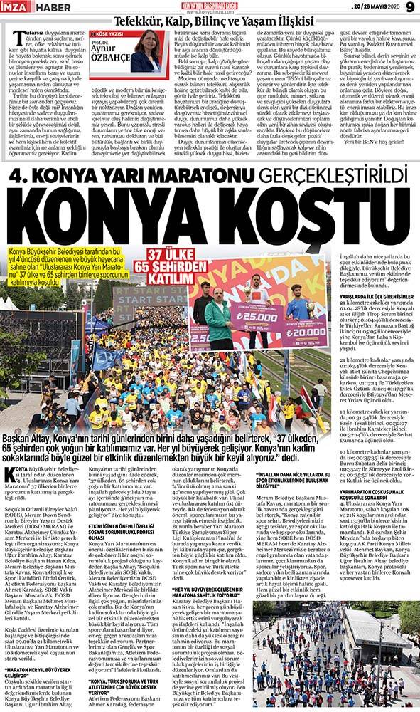 Konya İmza E-GAZETE (20 / 26 Mayıs 2025) 9