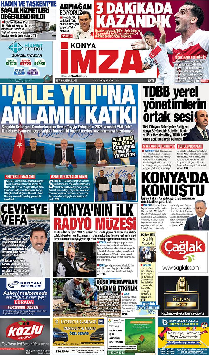 Konya İmza E-GAZETE (10 /16 Haziran 2025) 1