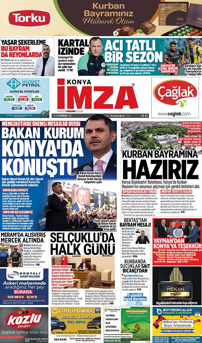 Konya İmza E-GAZETE (3 / 9 Haziran 2025) 1