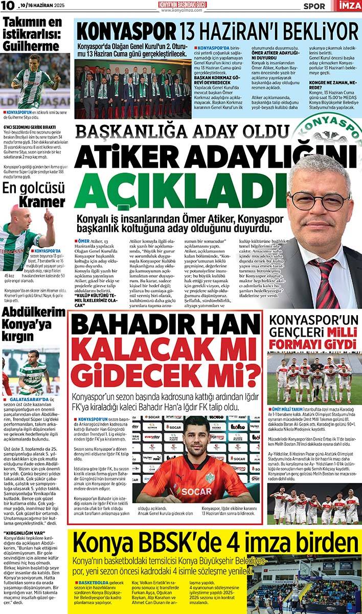 Konya İmza E-GAZETE (10 /16 Haziran 2025) 10