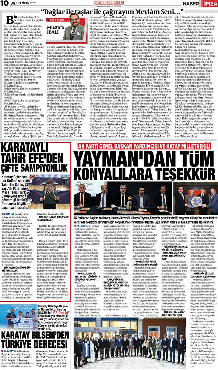 Konya İmza E-GAZETE (3 / 9 Haziran 2025) 10