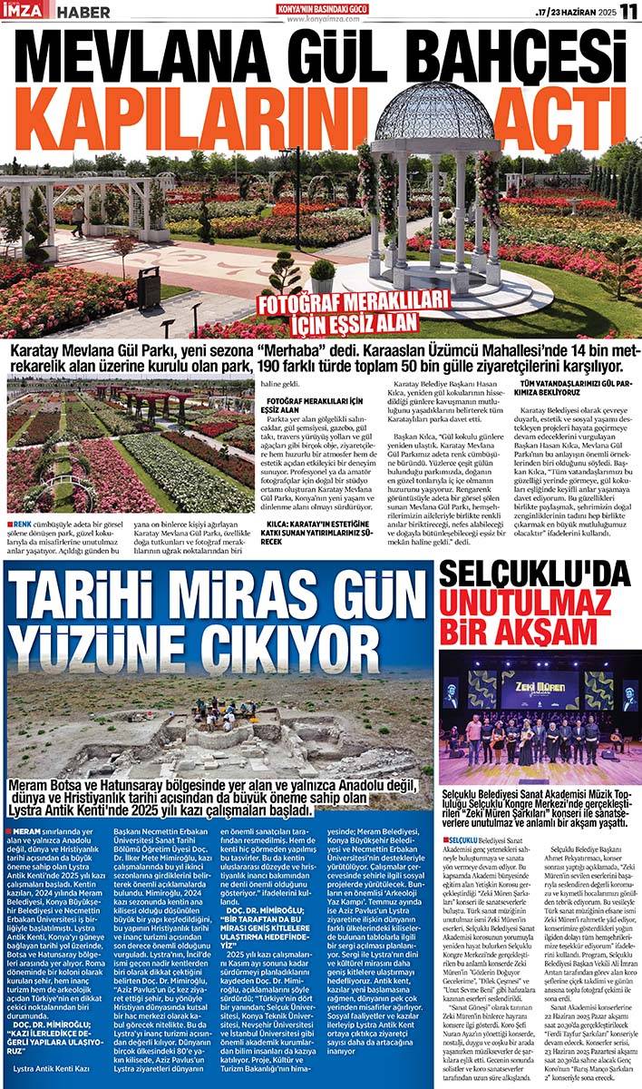 Konya İmza E-GAZETE (17 / 23 Haziran 2025) 11