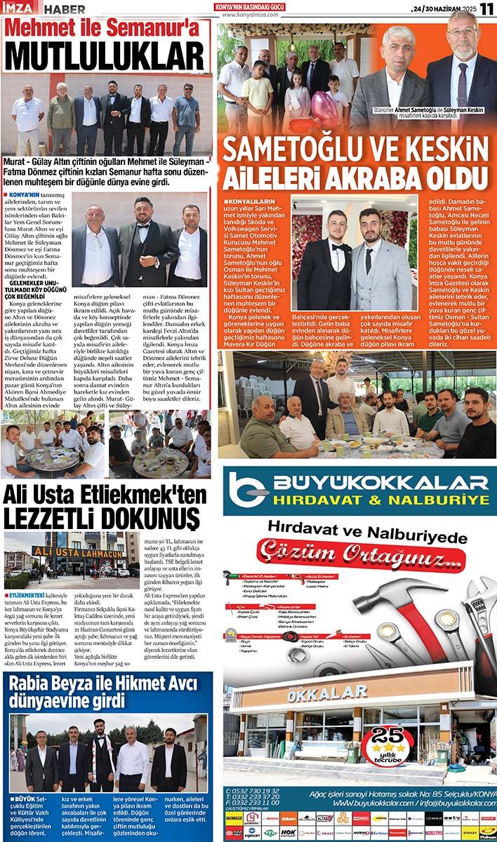 Konya İmza E-GAZETE 24/30 Haziran 2025 11