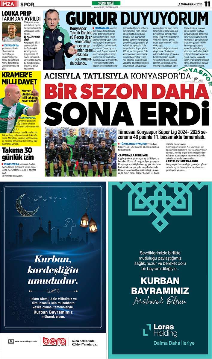 Konya İmza E-GAZETE (3 / 9 Haziran 2025) 11