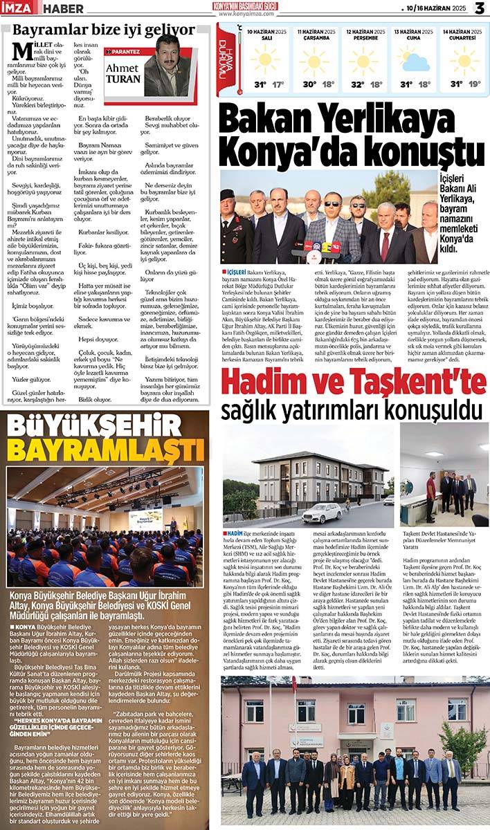 Konya İmza E-GAZETE (10 /16 Haziran 2025) 3