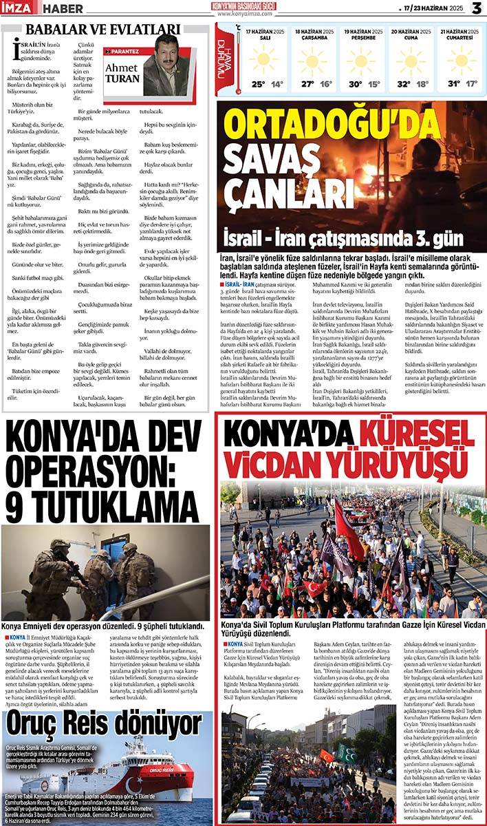 Konya İmza E-GAZETE (17 / 23 Haziran 2025) 3