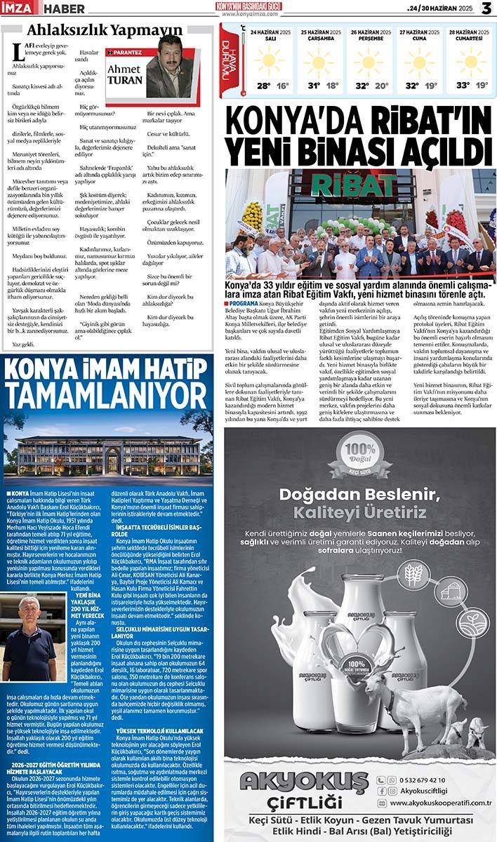 Konya İmza E-GAZETE 24/30 Haziran 2025 3