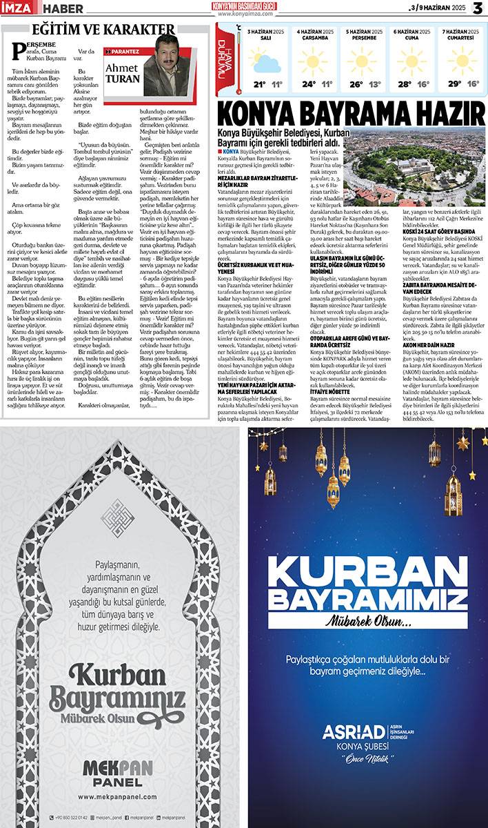 Konya İmza E-GAZETE (3 / 9 Haziran 2025) 3