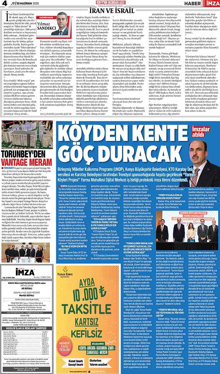 Konya İmza E-GAZETE (17 / 23 Haziran 2025) 4