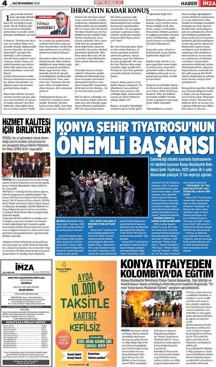 Konya İmza E-GAZETE 24/30 Haziran 2025 4