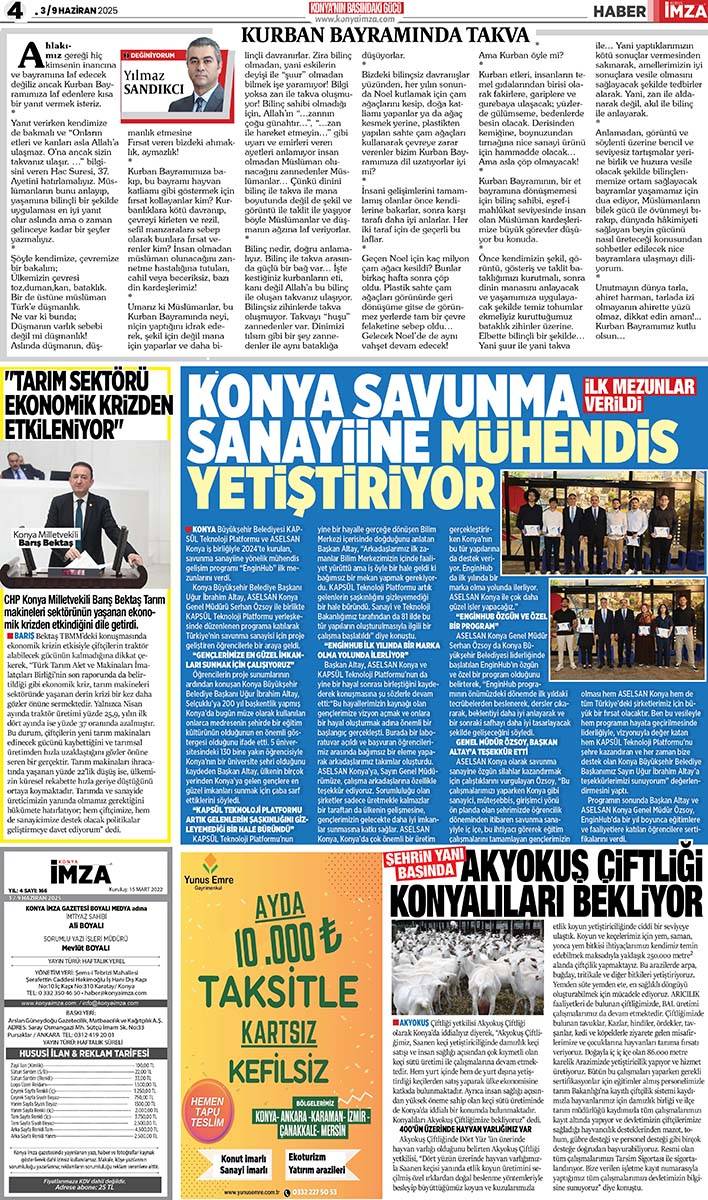 Konya İmza E-GAZETE (3 / 9 Haziran 2025) 4