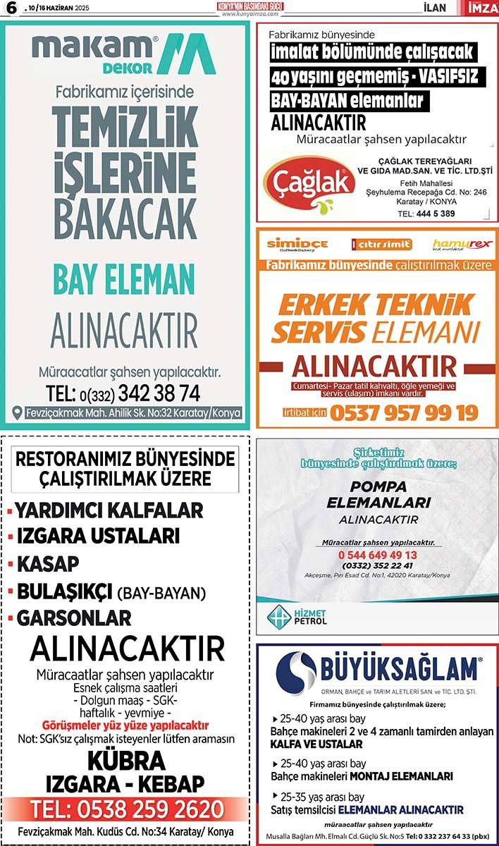 Konya İmza E-GAZETE (10 /16 Haziran 2025) 6
