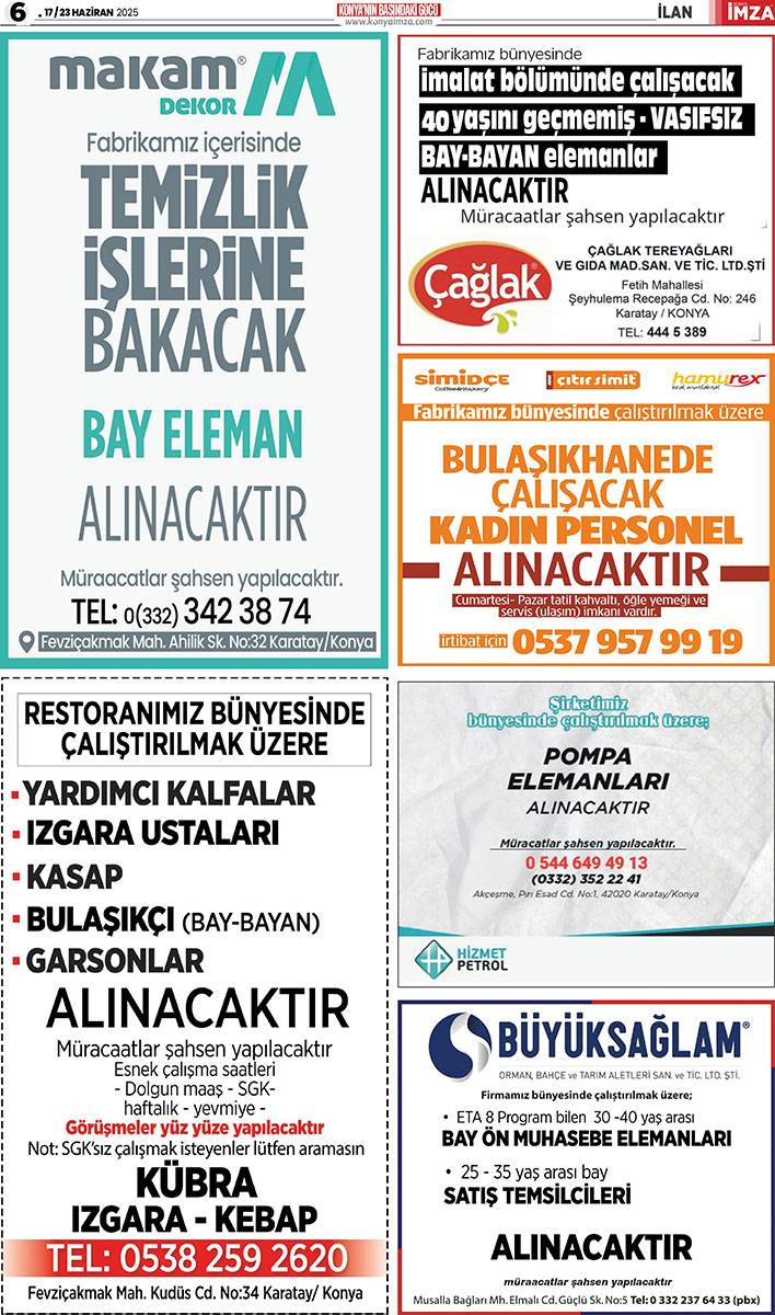 Konya İmza E-GAZETE (17 / 23 Haziran 2025) 6