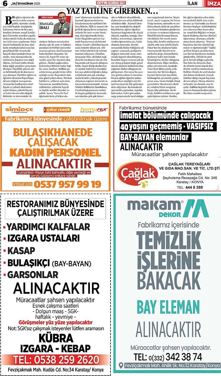 Konya İmza E-GAZETE 24/30 Haziran 2025 6