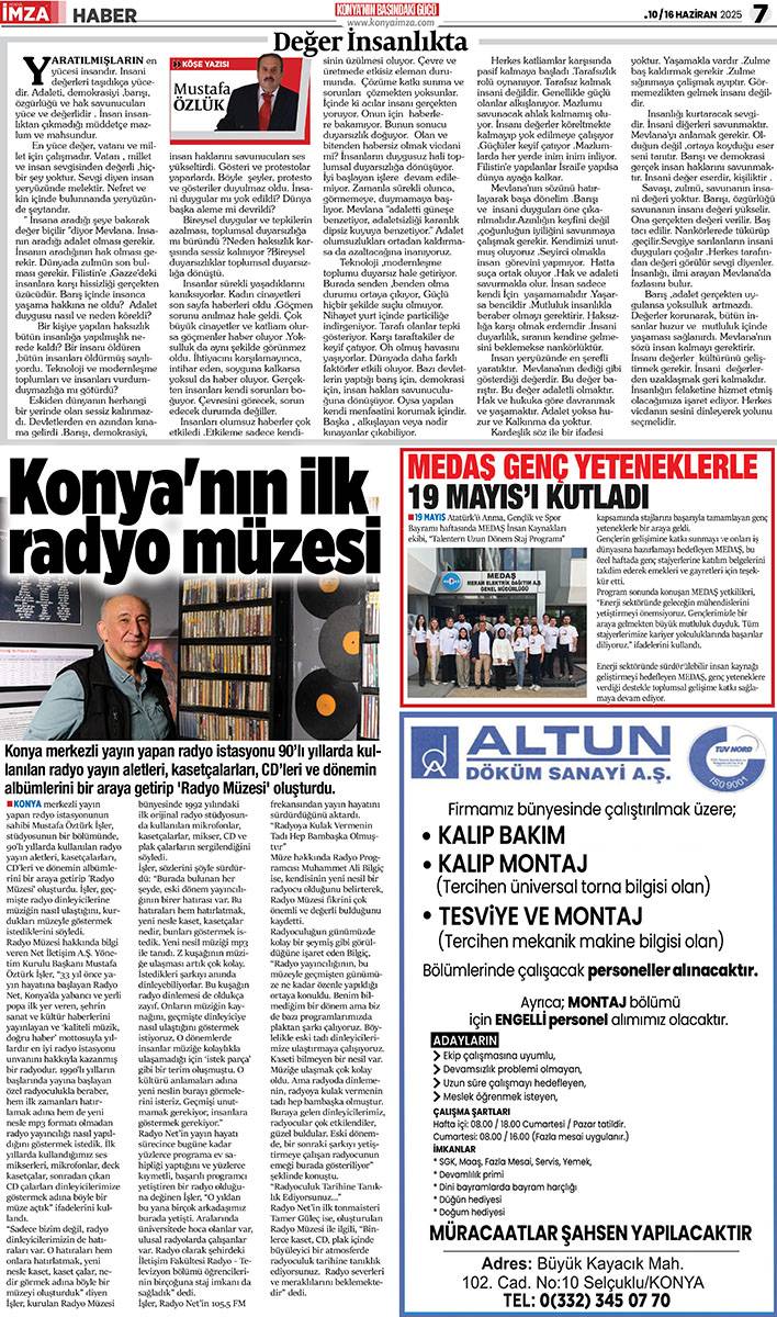 Konya İmza E-GAZETE (10 /16 Haziran 2025) 7