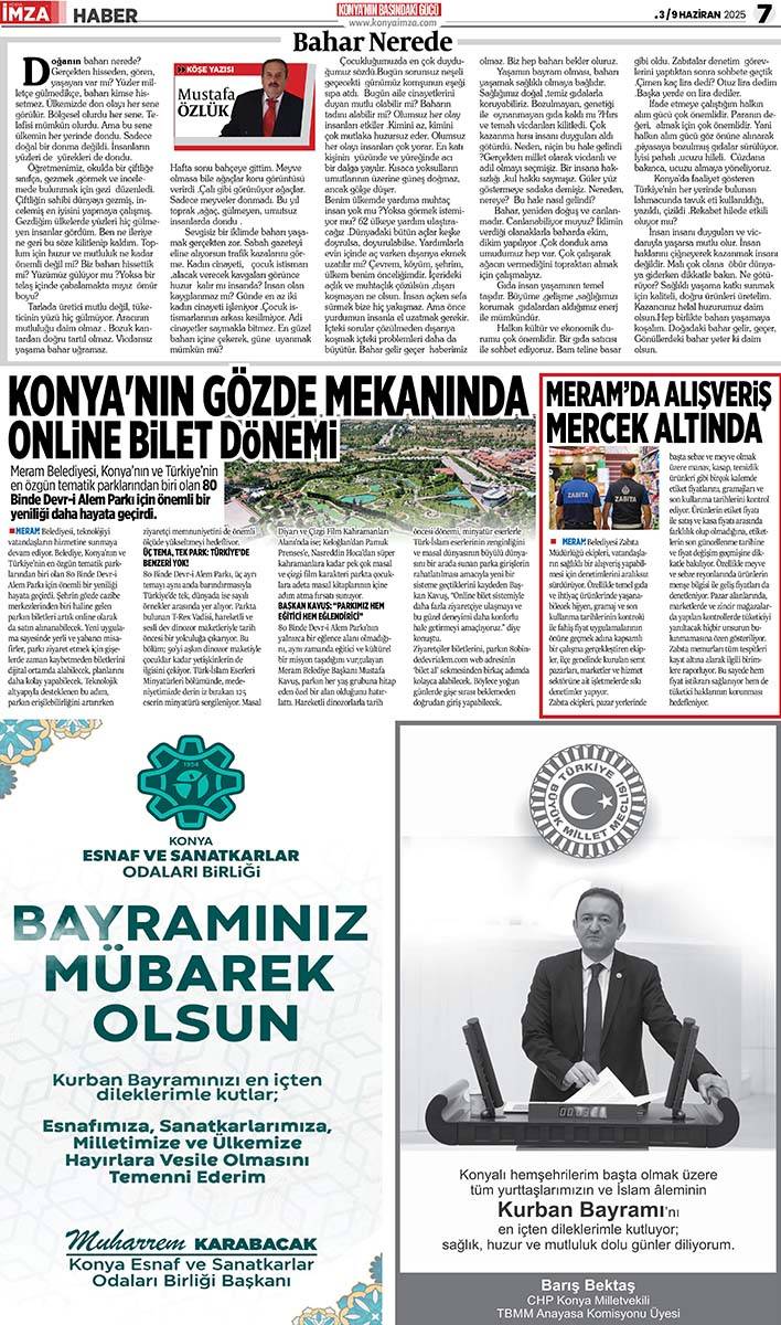 Konya İmza E-GAZETE (3 / 9 Haziran 2025) 7
