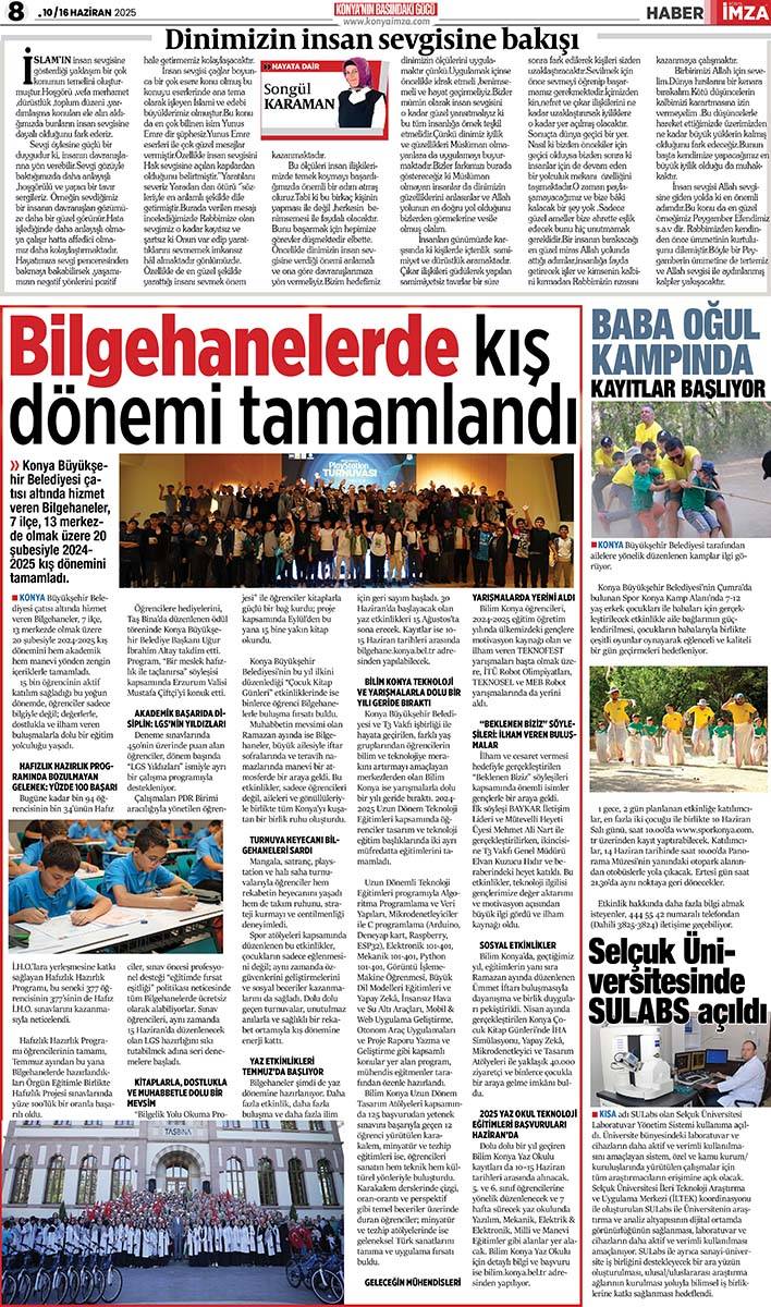 Konya İmza E-GAZETE (10 /16 Haziran 2025) 8