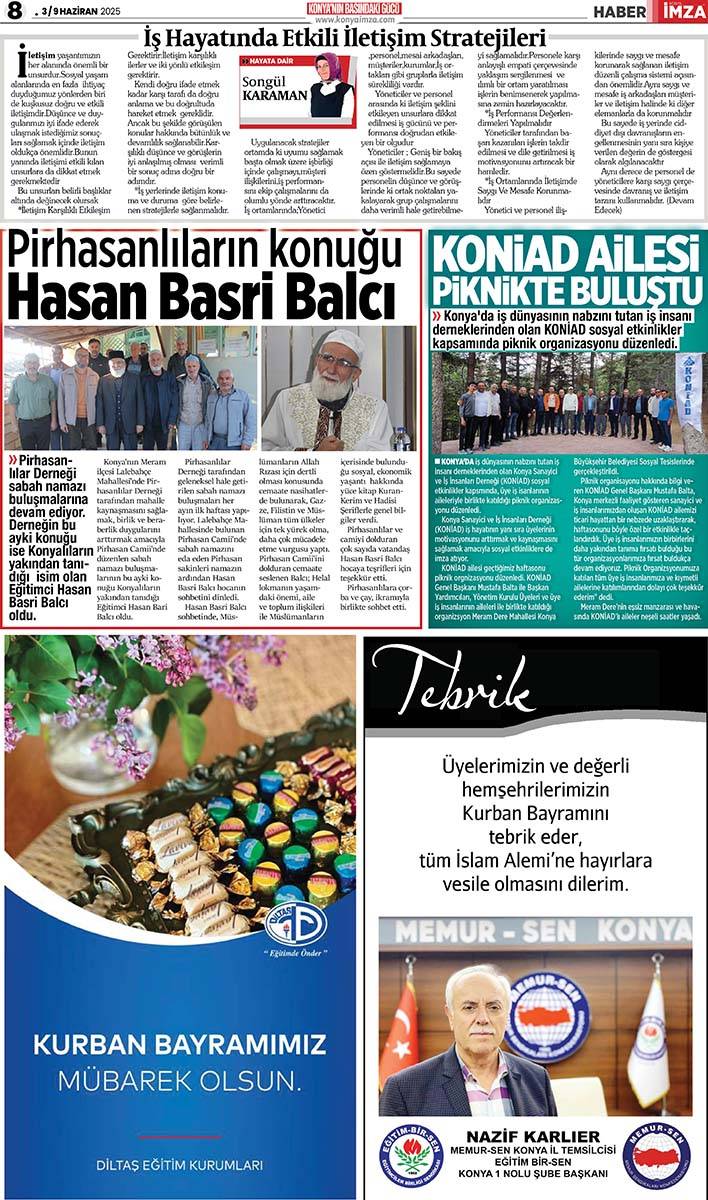 Konya İmza E-GAZETE (3 / 9 Haziran 2025) 8