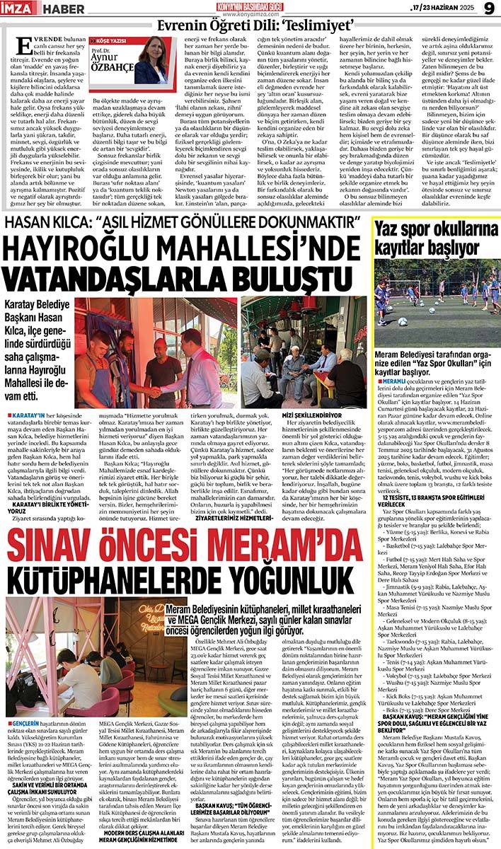 Konya İmza E-GAZETE (17 / 23 Haziran 2025) 9