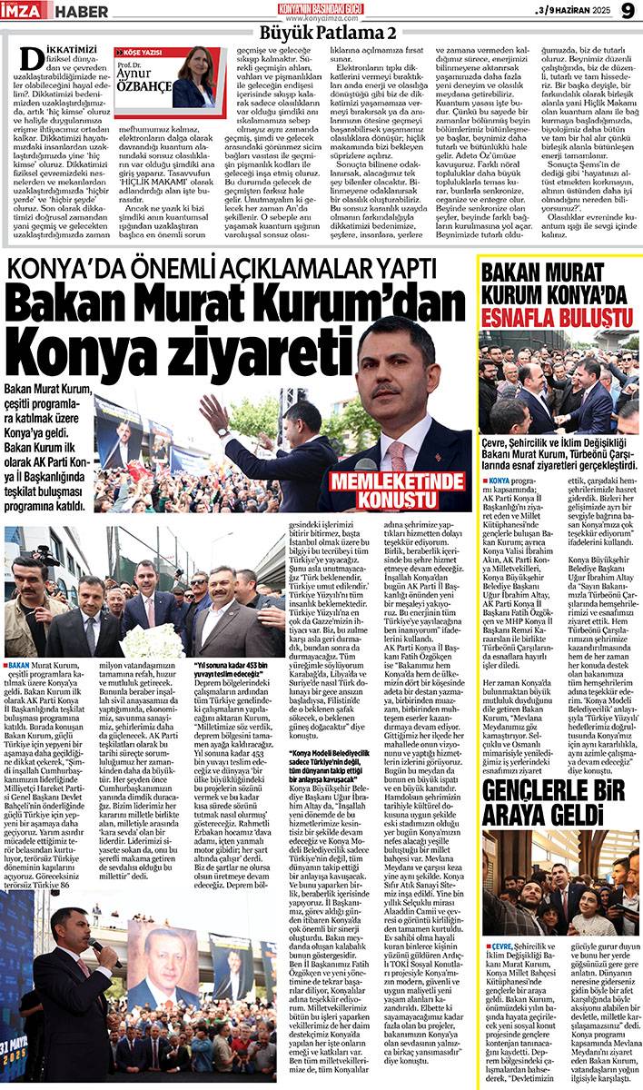 Konya İmza E-GAZETE (3 / 9 Haziran 2025) 9