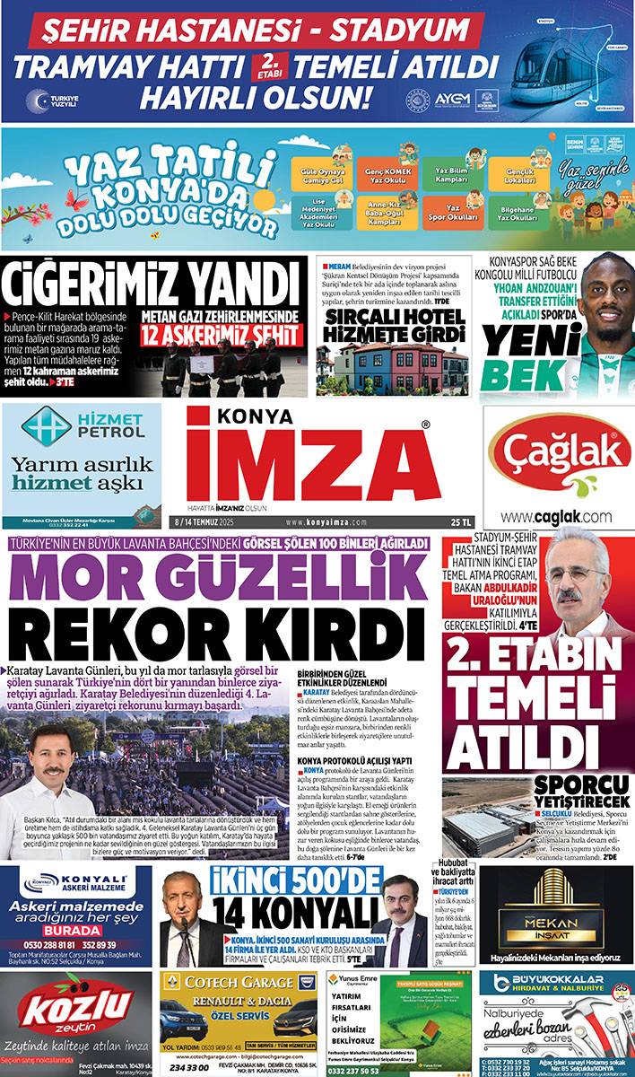 Konya İmza E-GAZETE 8 / 14 Temmuz 2025 1