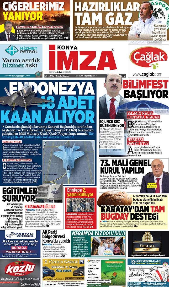 Konya İmza E-GAZETE (29 Temmuz / 4 Ağustos 2025) 1
