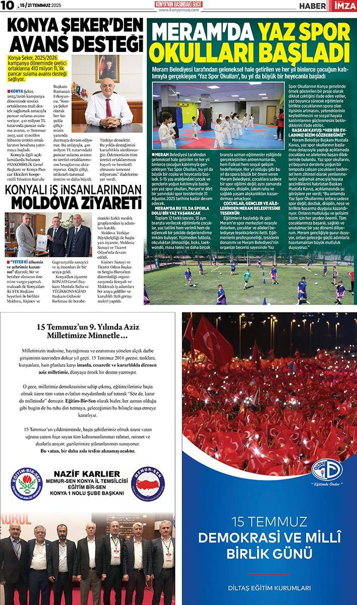 Konya İmza E-GAZETE (15/21Temmuz 2025) 10