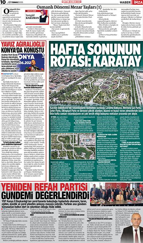 Konya İmza E-GAZETE 1 / 7 Temmuz 2025 10