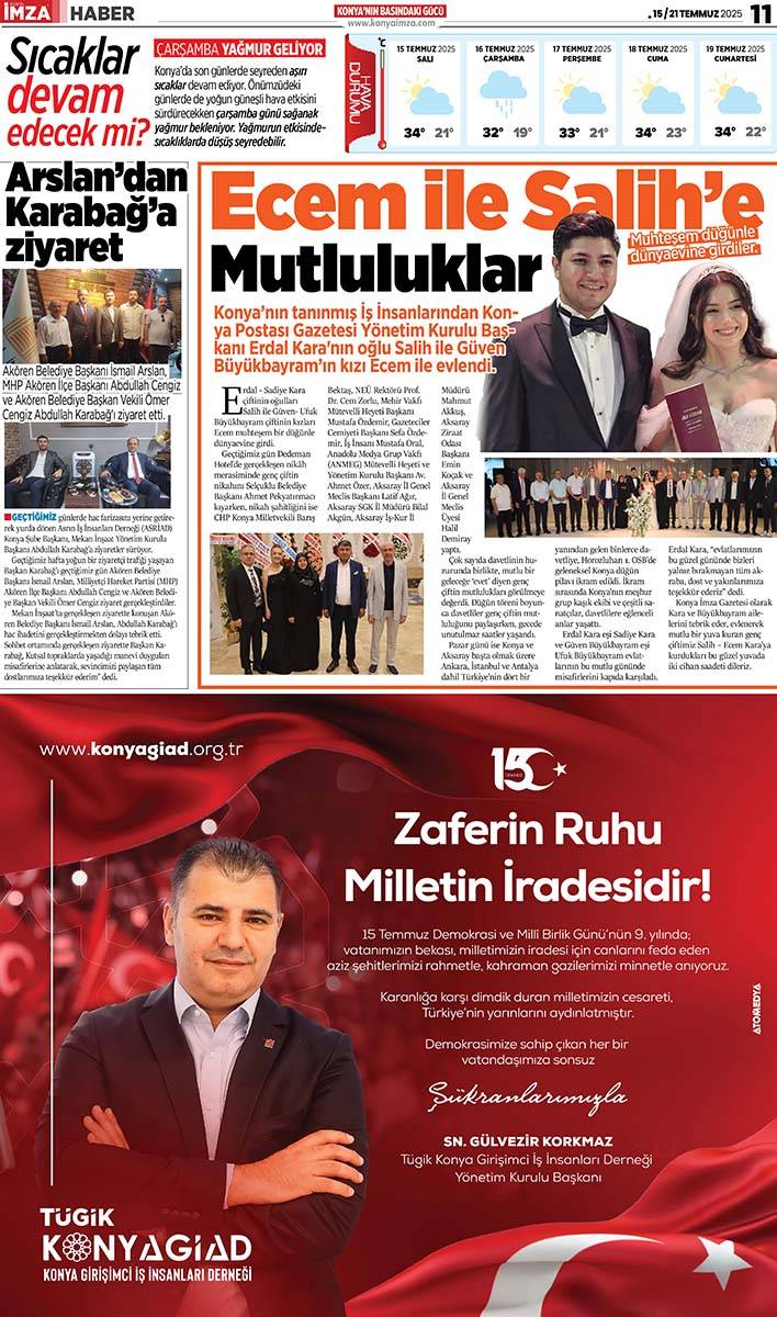 Konya İmza E-GAZETE (15/21Temmuz 2025) 11