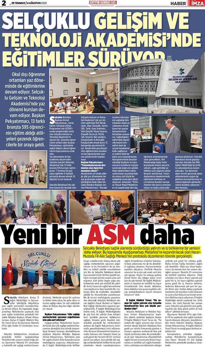 Konya İmza E-GAZETE (29 Temmuz / 4 Ağustos 2025) 2