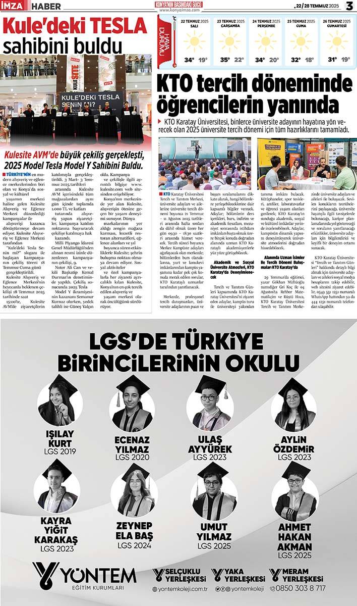 Konya İmza E-GAZETE (22 / 28 Temmuz 2025) 3