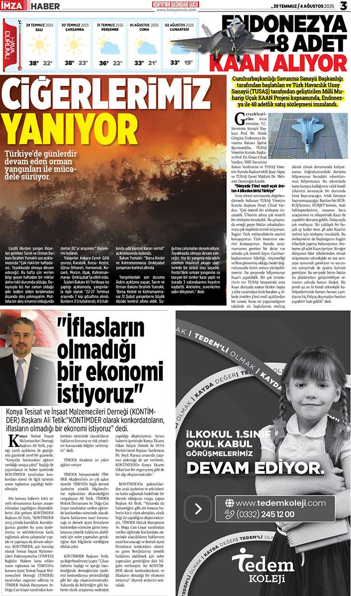 Konya İmza E-GAZETE (29 Temmuz / 4 Ağustos 2025) 3