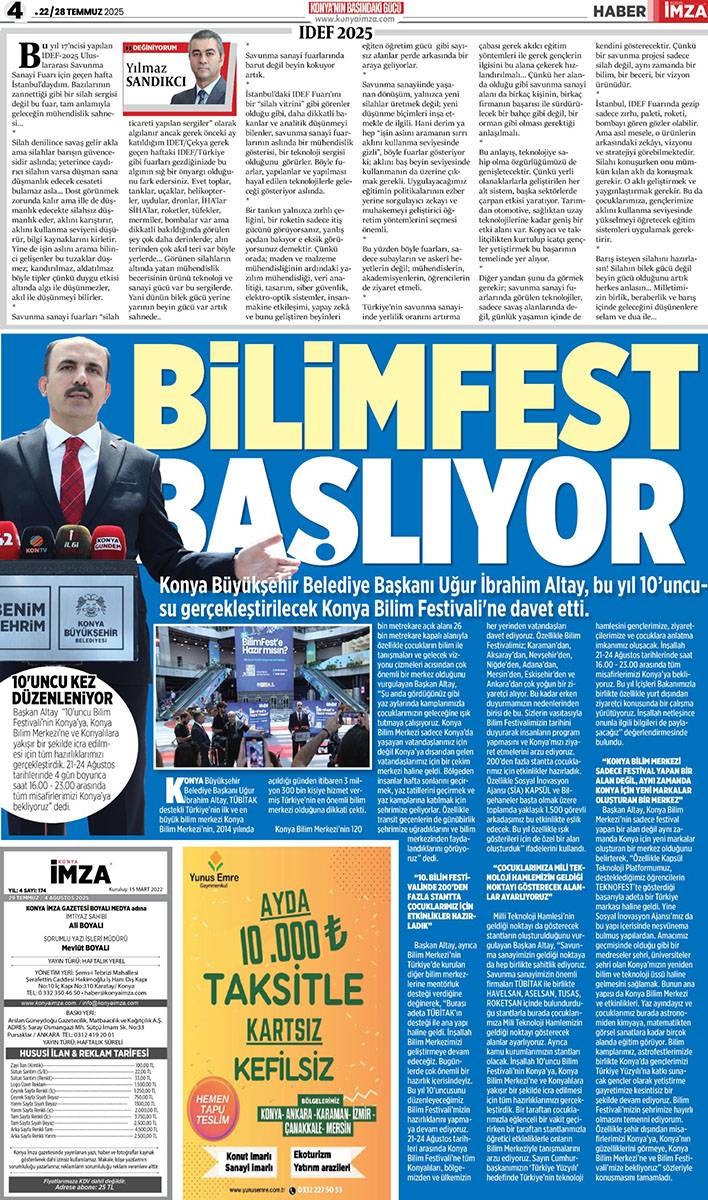 Konya İmza E-GAZETE (29 Temmuz / 4 Ağustos 2025) 4