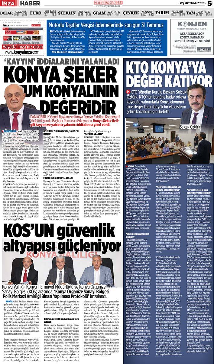 Konya İmza E-GAZETE (22 / 28 Temmuz 2025) 5