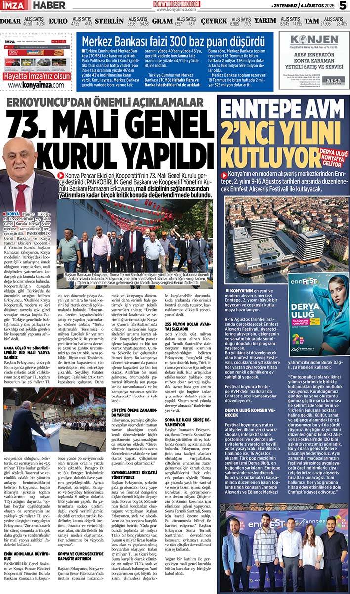 Konya İmza E-GAZETE (29 Temmuz / 4 Ağustos 2025) 5